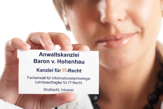 Anwaltskanzlei Baron v. Hohenhau - Rechtsanwalt - Fachanwalt f�r IT-Recht - Regensburg